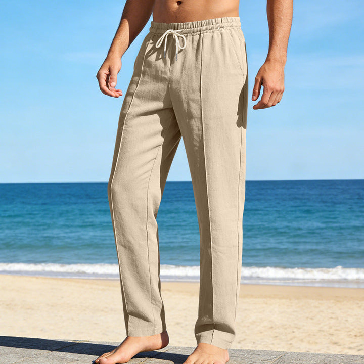 Men's Linen Slacks Straight Leg Casual Summer Trousers