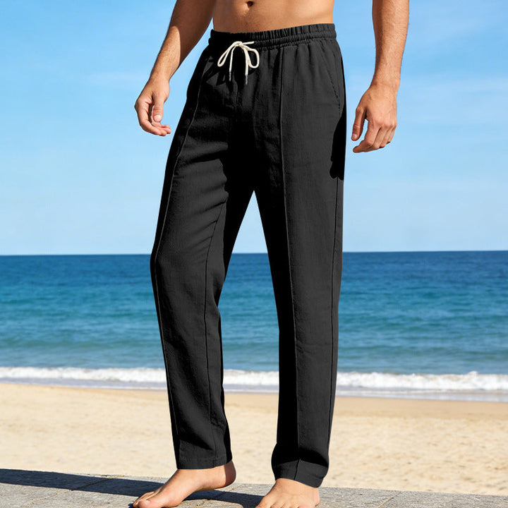 Men's Linen Slacks Straight Leg Casual Summer Trousers