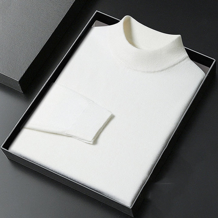 Men's Mock Neck Ribbed Collar Knit Pullover Sweater
