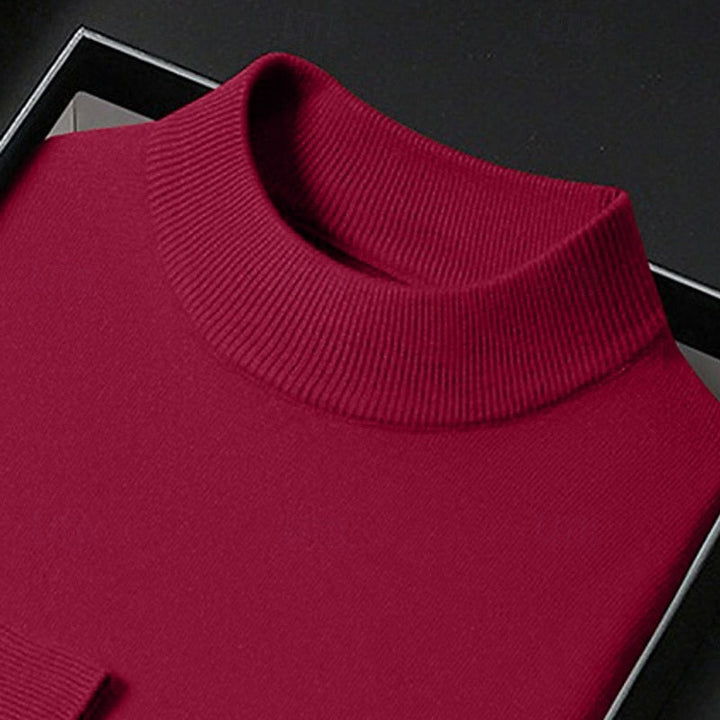 Men's Mock Neck Ribbed Collar Knit Pullover Sweater