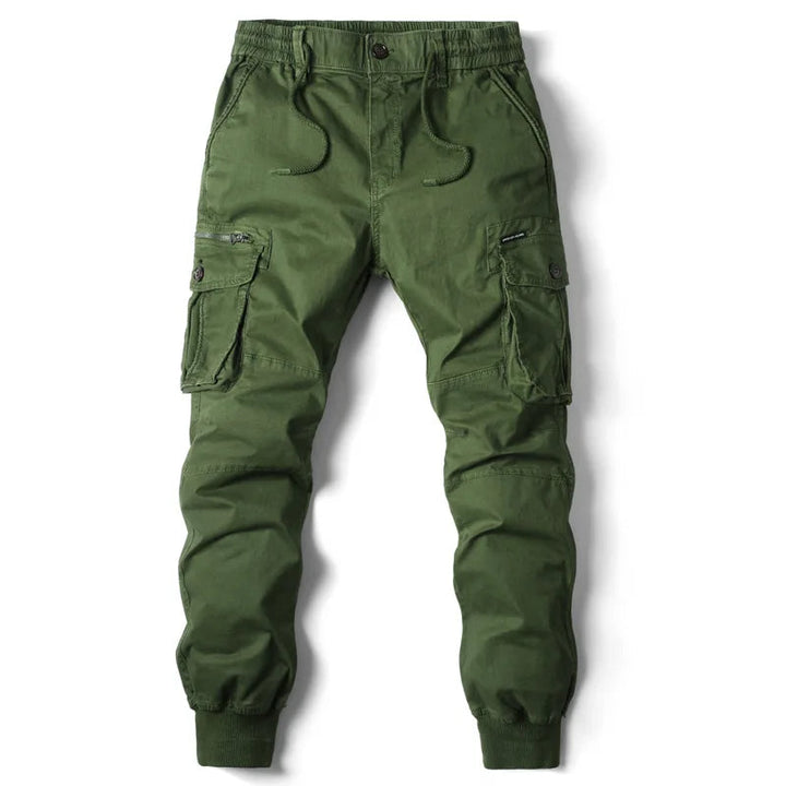 Men's Multi-Pocket Cargo Jogger Pants Tapered Drawstring Fit