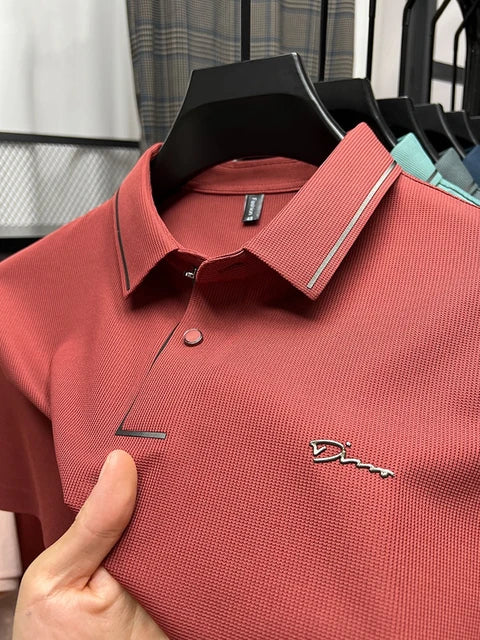Men's Pique Polo Shirt - Short Sleeve Knit Summer Top