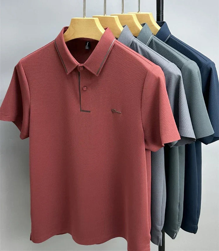 Men's Pique Polo Shirt - Short Sleeve Knit Summer Top
