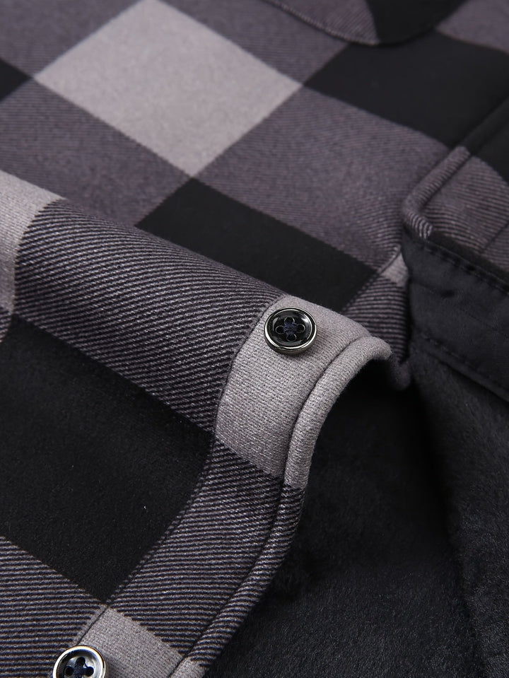 Men's Plaid Hooded Lined Fall Shacket Shirt Jacket