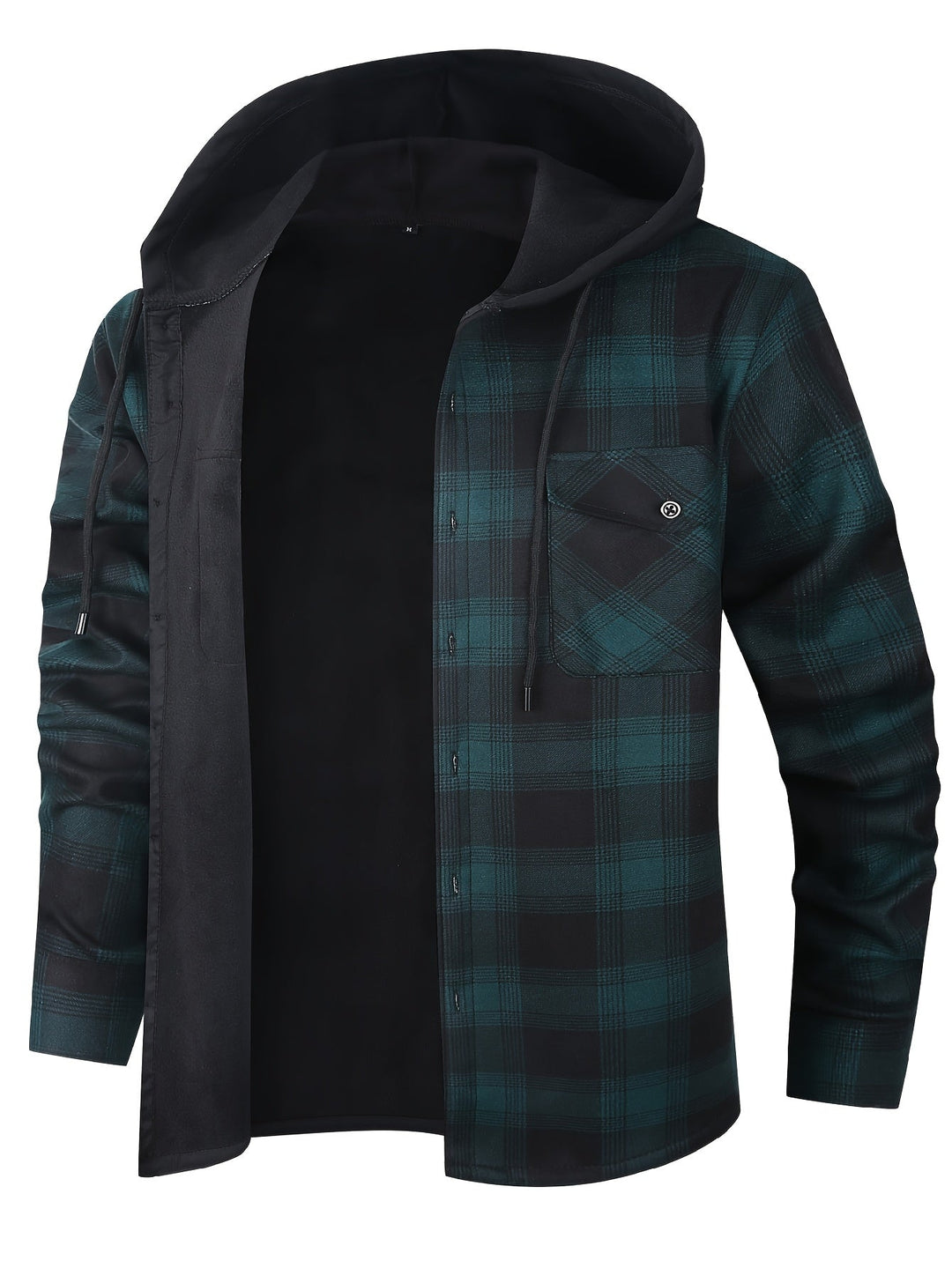 Men's Plaid Hooded Lined Fall Shacket Shirt Jacket