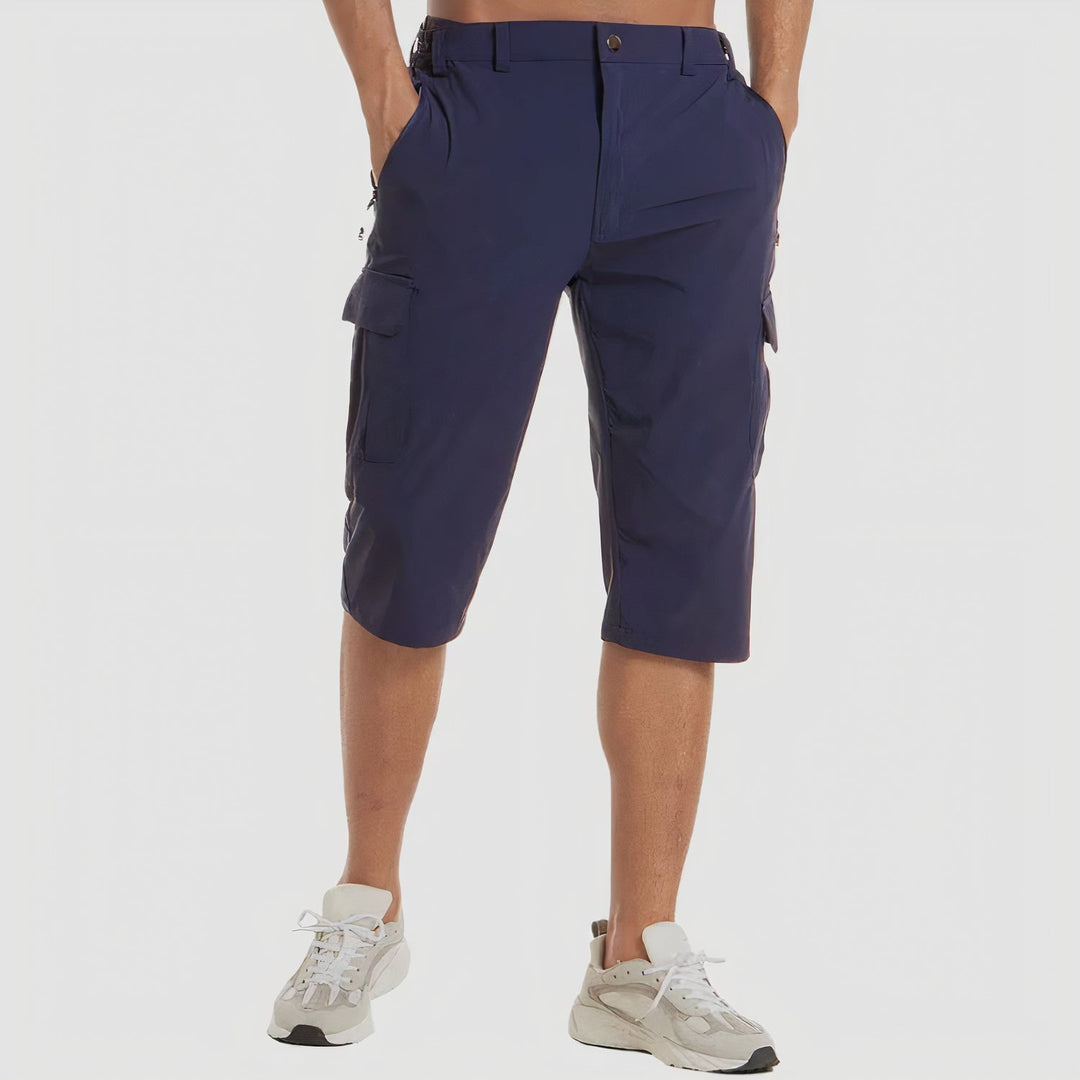 Men's Quick-Dry Cargo Shorts, Zipper Pocket Tactical Hiking Shorts