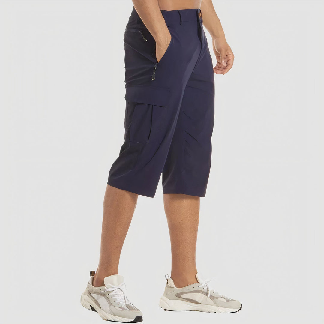 Men's Quick-Dry Cargo Shorts, Zipper Pocket Tactical Hiking Shorts