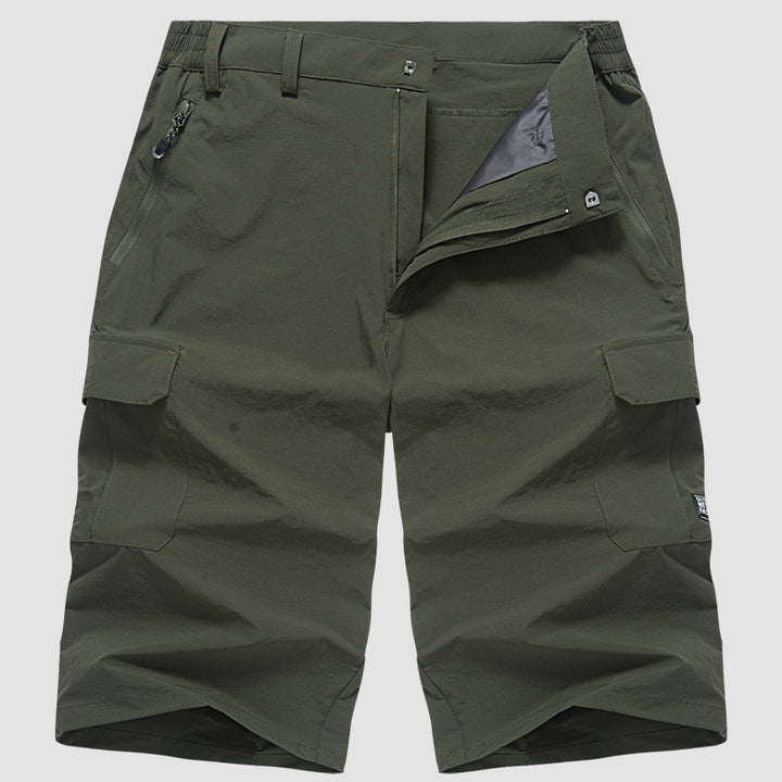 Men's Quick-Dry Cargo Shorts, Zipper Pocket Tactical Hiking Shorts