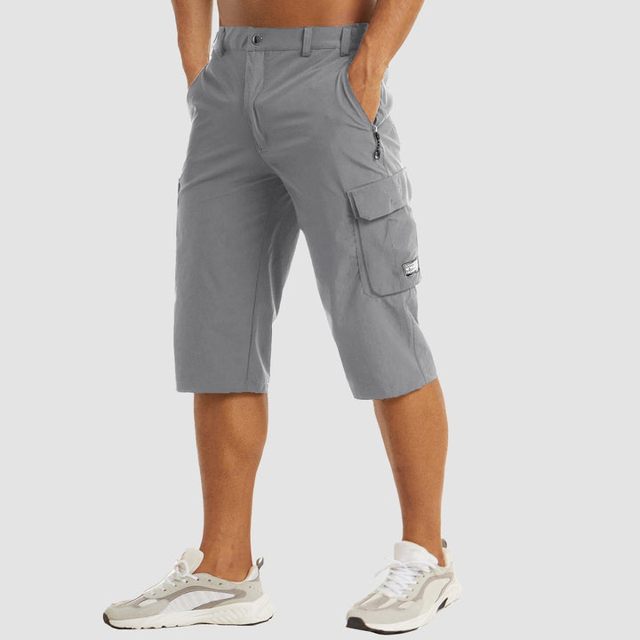 Men's Quick-Dry Cargo Shorts, Zipper Pocket Tactical Hiking Shorts