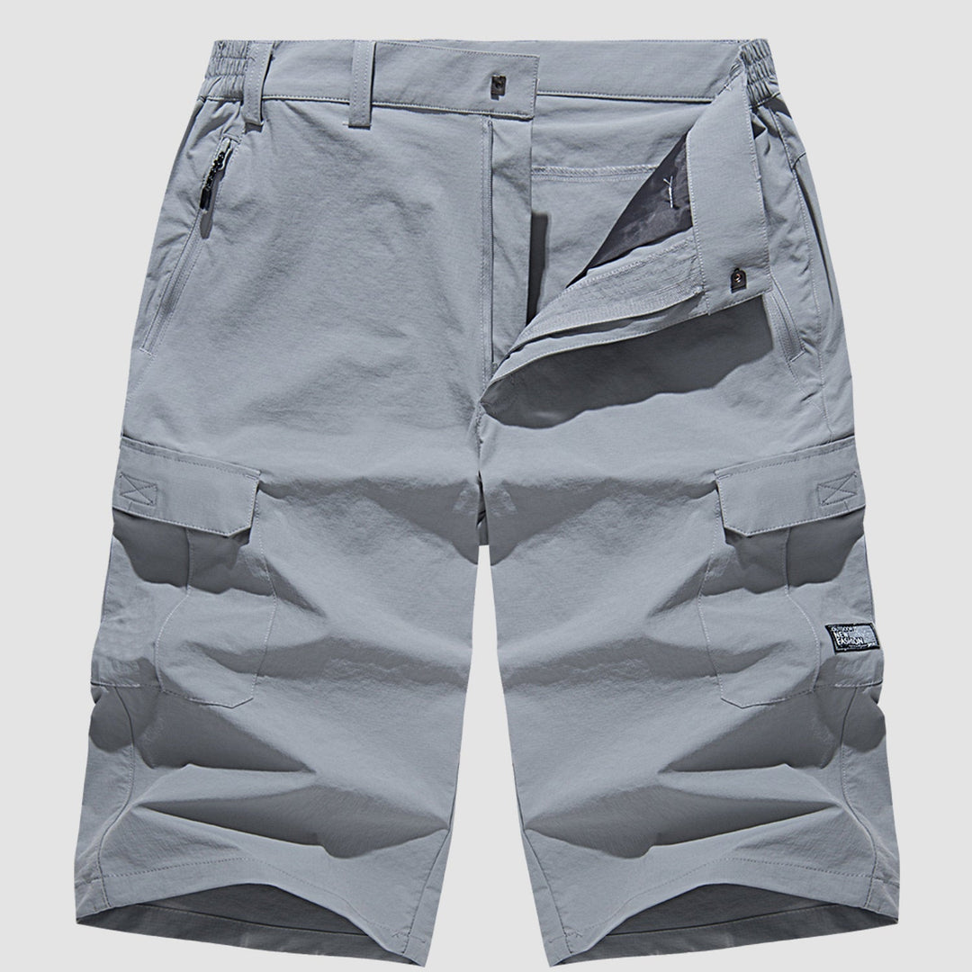 Men's Quick-Dry Cargo Shorts, Zipper Pocket Tactical Hiking Shorts
