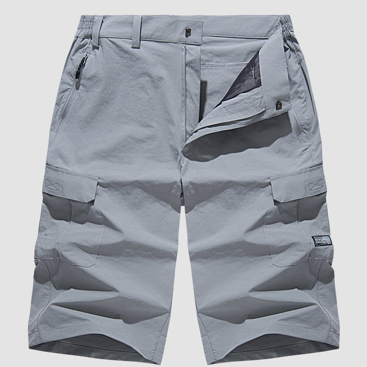 Men's Quick-Dry Cargo Shorts, Zipper Pocket Tactical Hiking Shorts