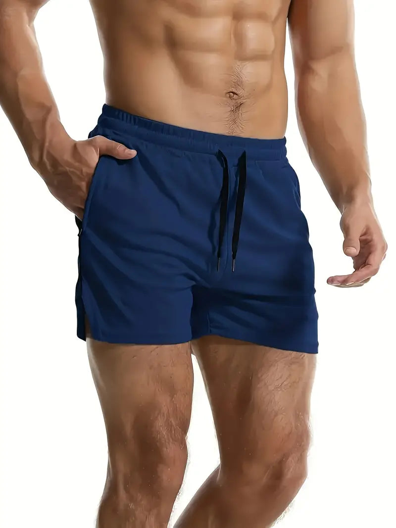 Men's Quick-Dry Swim Shorts with Drawstring Waist & Liner