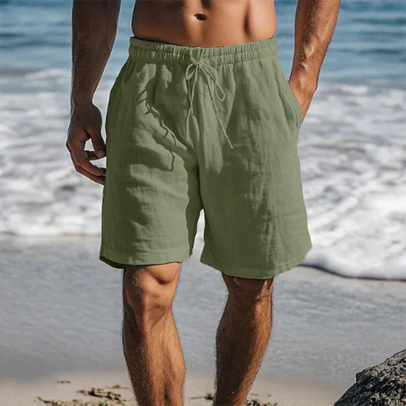Men's Quick-Dry Swim Shorts with Pockets, Drawstring Summer Trunks