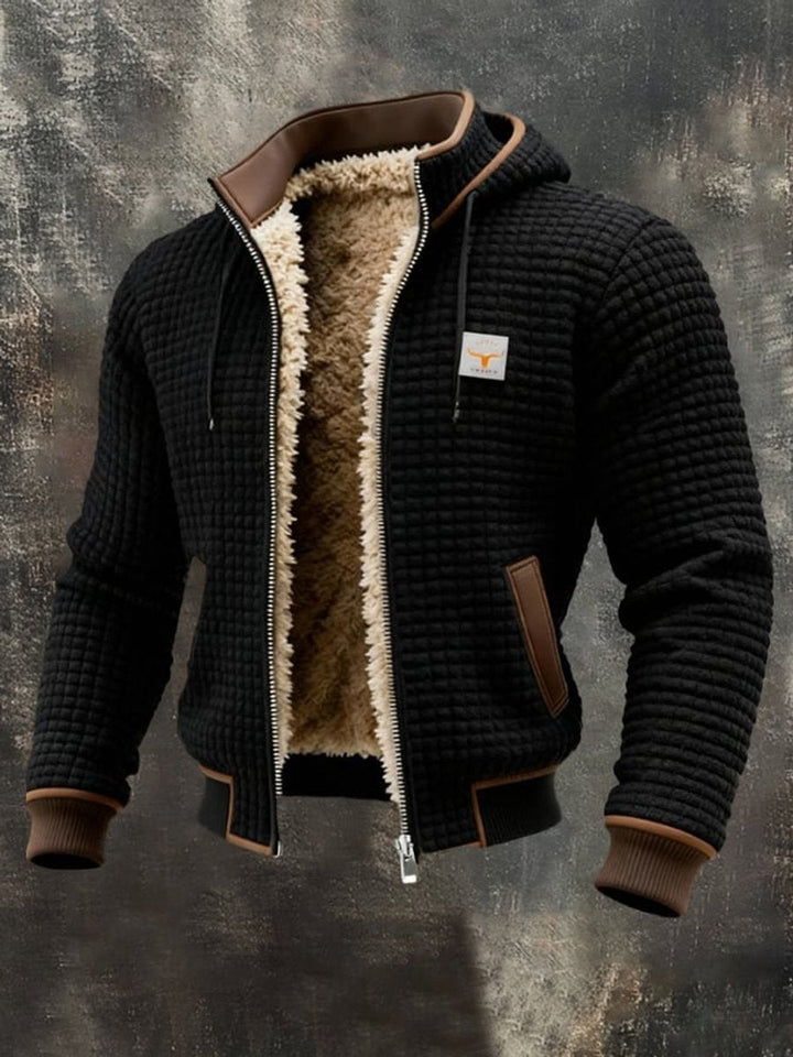 Men's Quilted Sherpa-Lined Hooded Full-Zip Winter Jacket