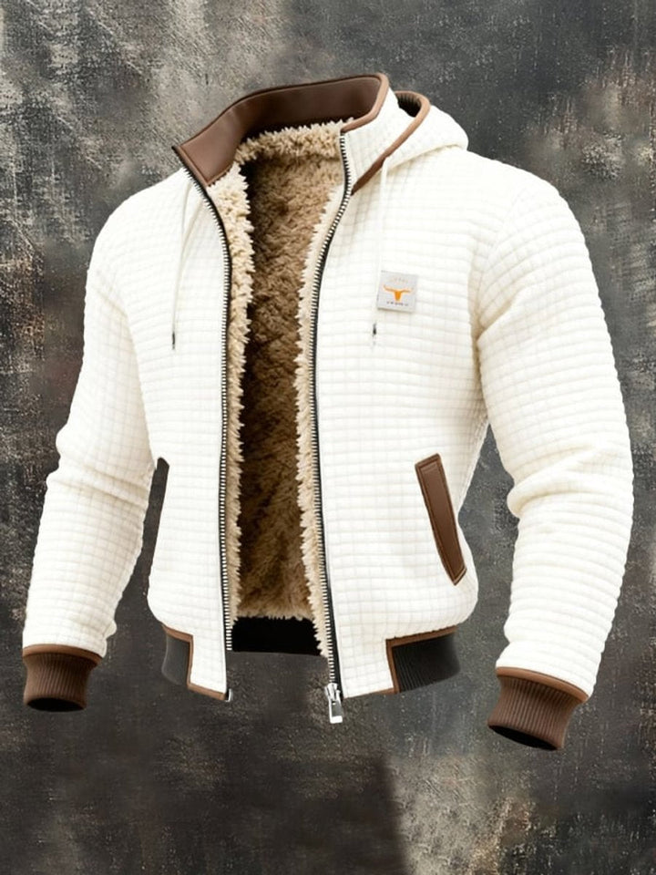 Men's Quilted Sherpa-Lined Hooded Full-Zip Winter Jacket