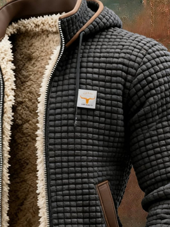 Men's Quilted Sherpa-Lined Hooded Full-Zip Winter Jacket