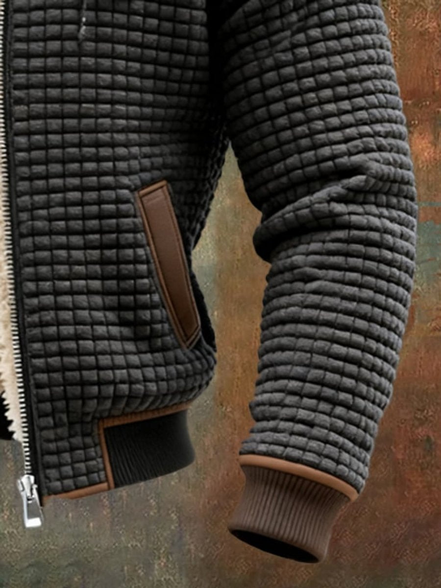 Men's Quilted Sherpa-Lined Hooded Full-Zip Winter Jacket