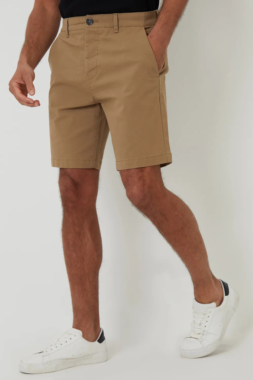 Men's Regular Fit Belt Loop Chino Shorts with Pockets, Summer