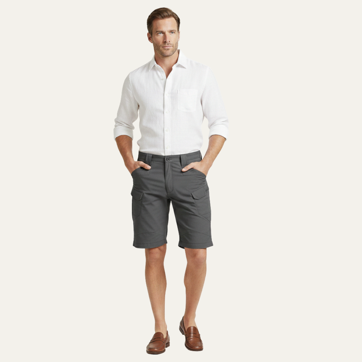Men's Relaxed-Fit Cargo Shorts, Knee-Length Multi-Pocket Summer