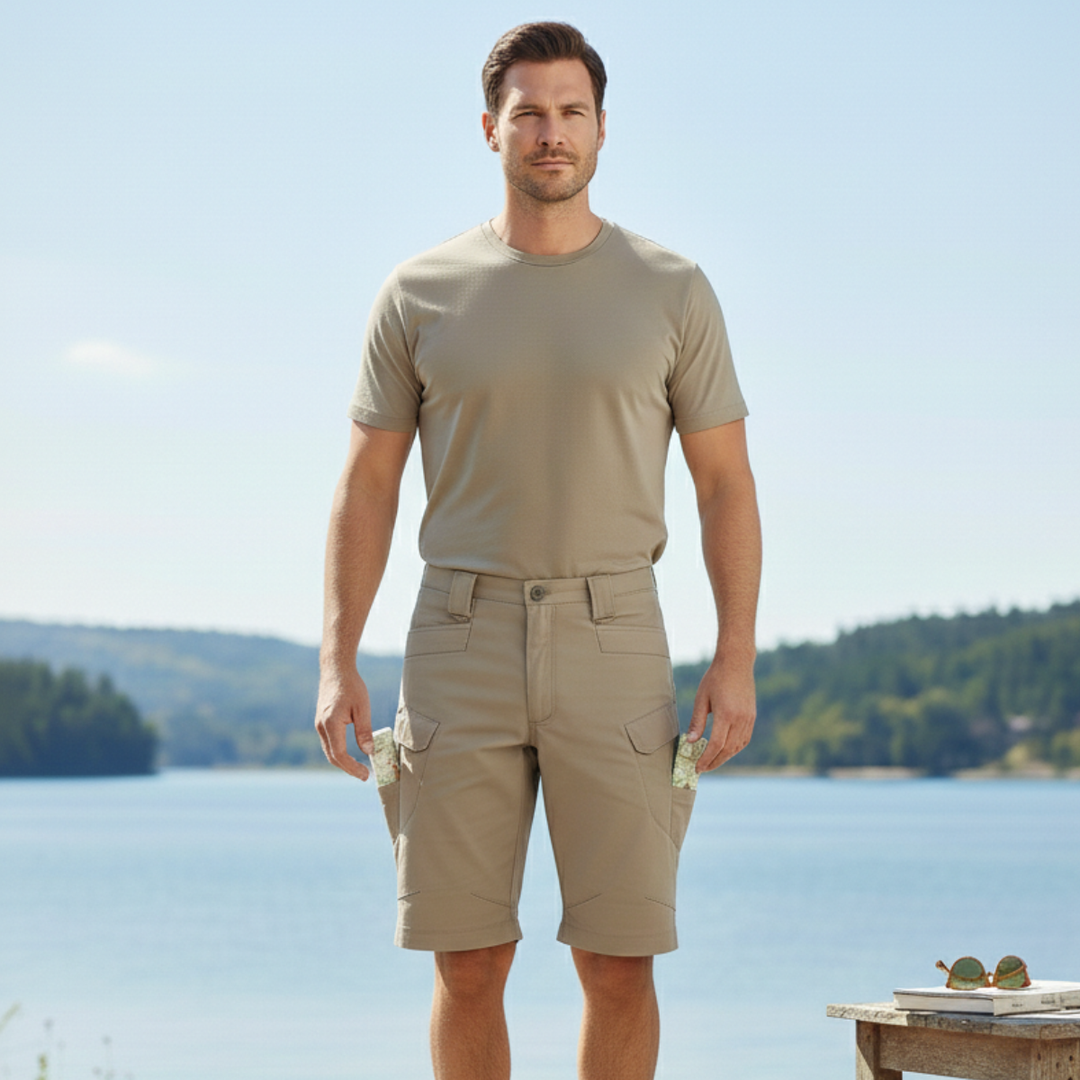 Men's Relaxed-Fit Cargo Shorts, Knee-Length Multi-Pocket Summer
