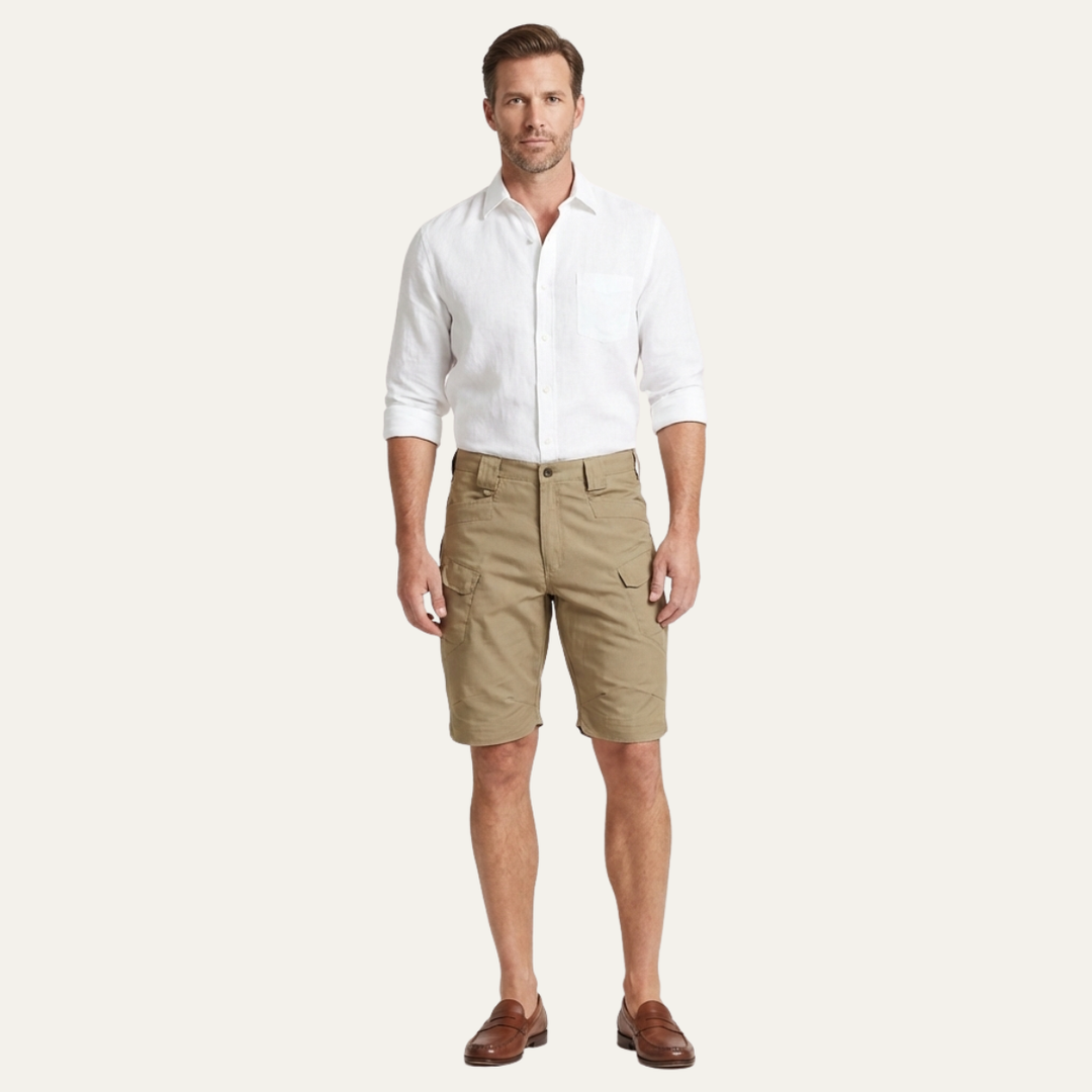 Men's Relaxed-Fit Cargo Shorts, Knee-Length Multi-Pocket Summer