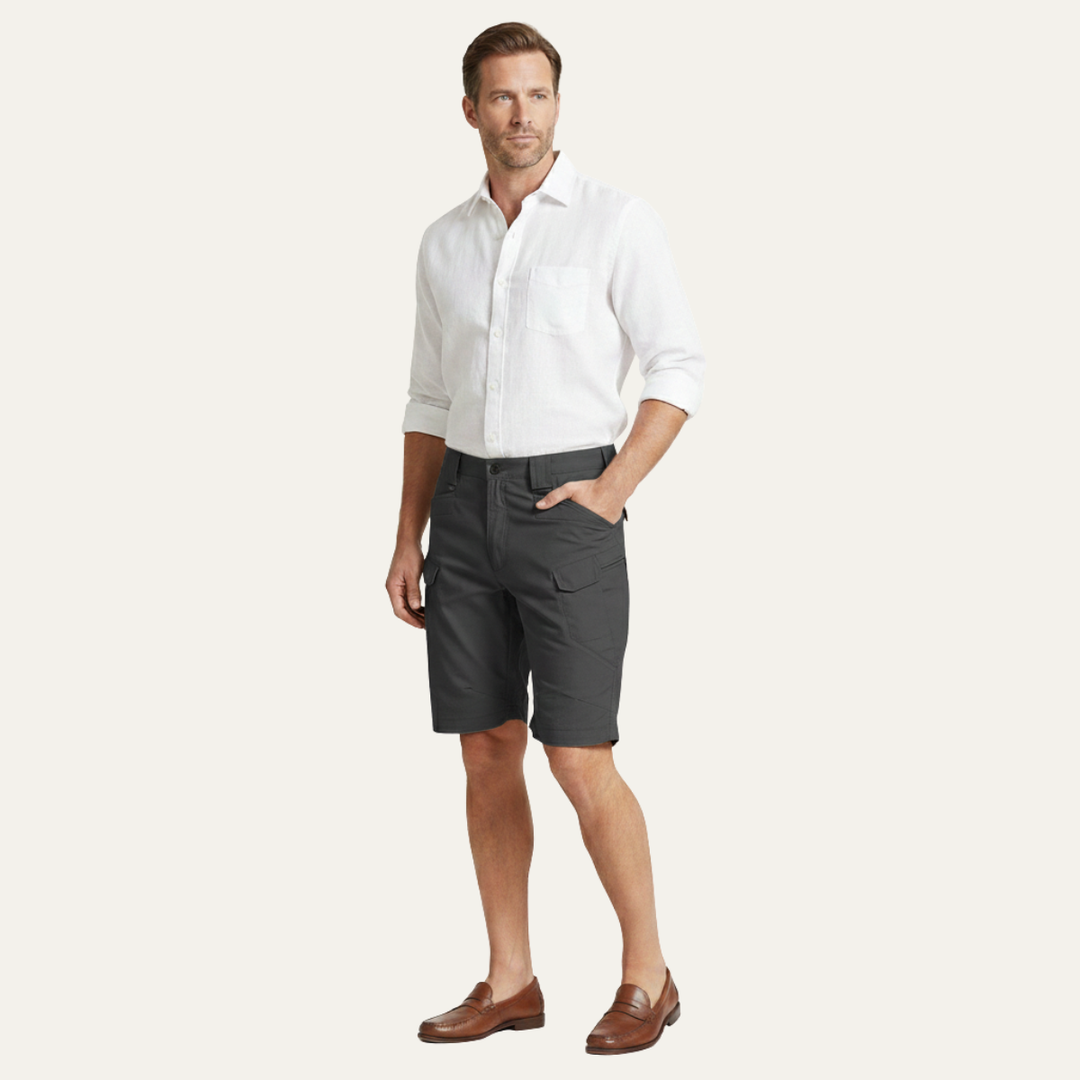 Men's Relaxed-Fit Cargo Shorts, Knee-Length Multi-Pocket Summer