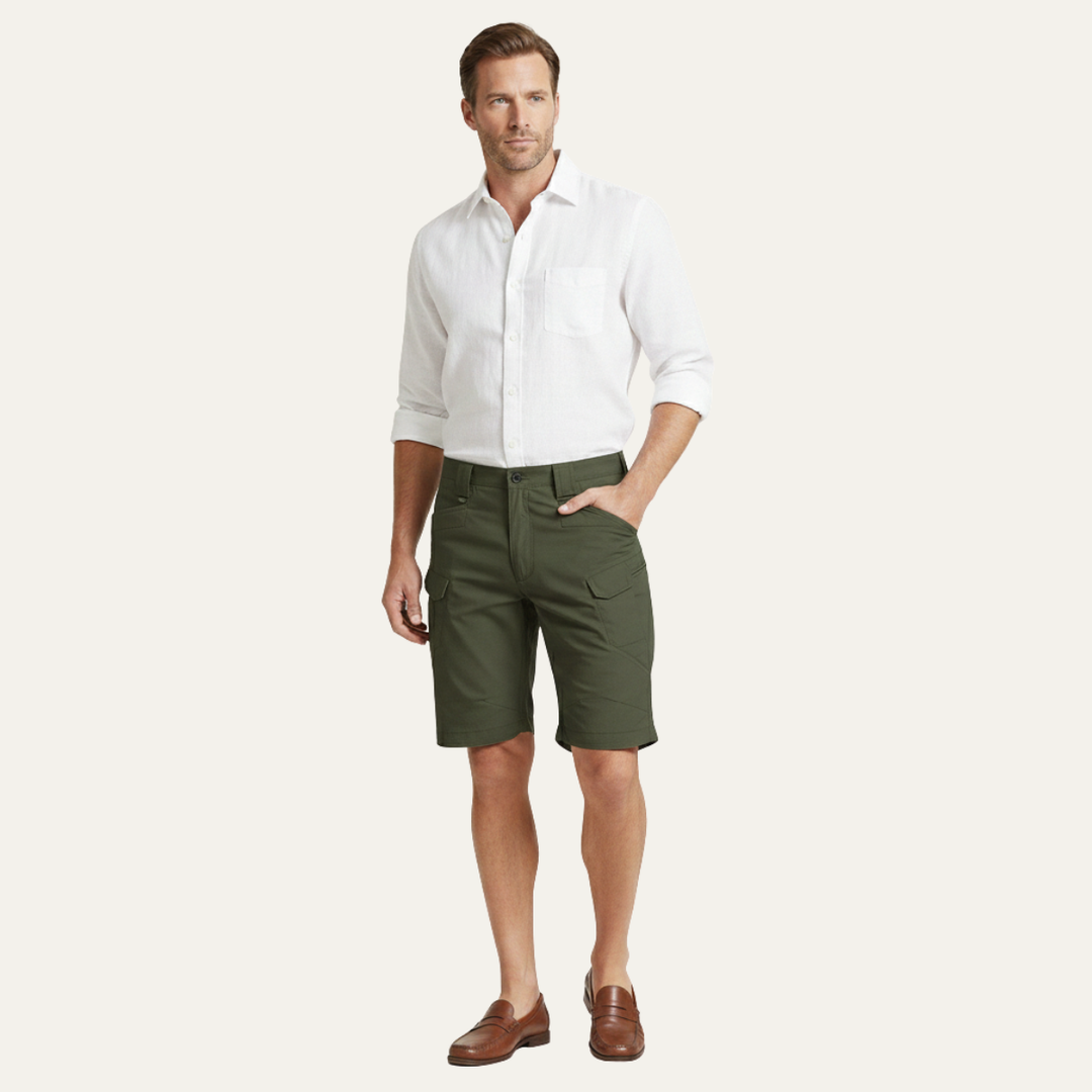 Men's Relaxed-Fit Cargo Shorts, Knee-Length Multi-Pocket Summer