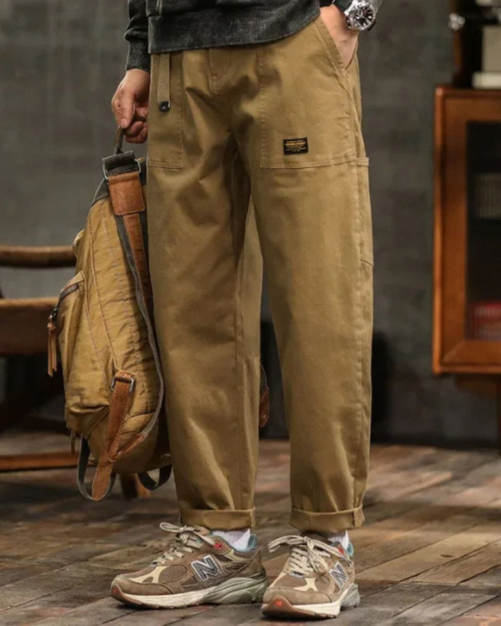Men's Relaxed Straight-Leg Cargo Pants - Multi-Pocket Workwear