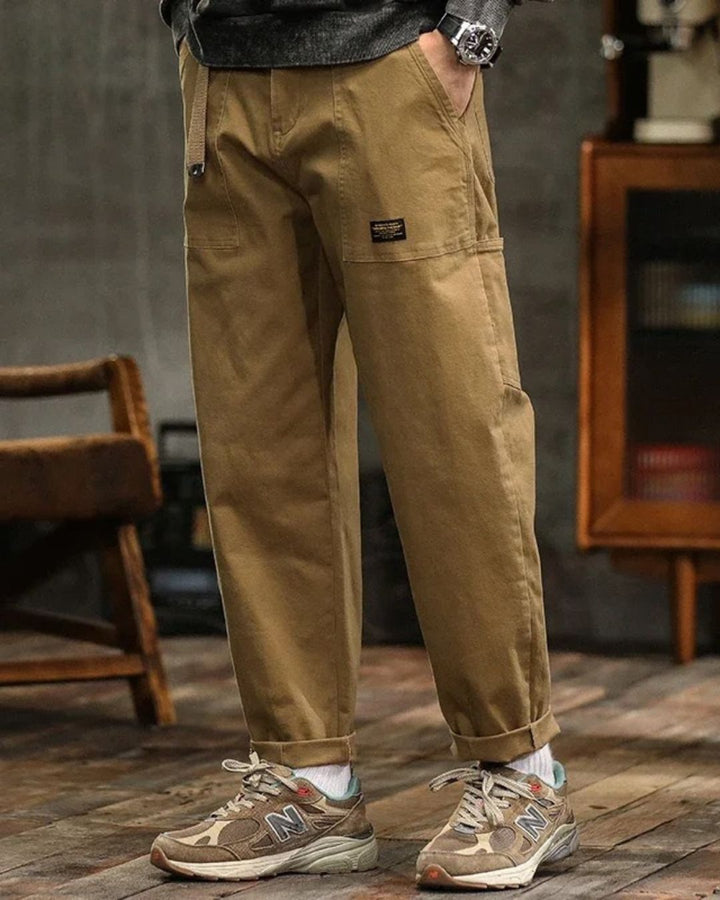 Men's Relaxed Straight-Leg Cargo Pants - Multi-Pocket Workwear