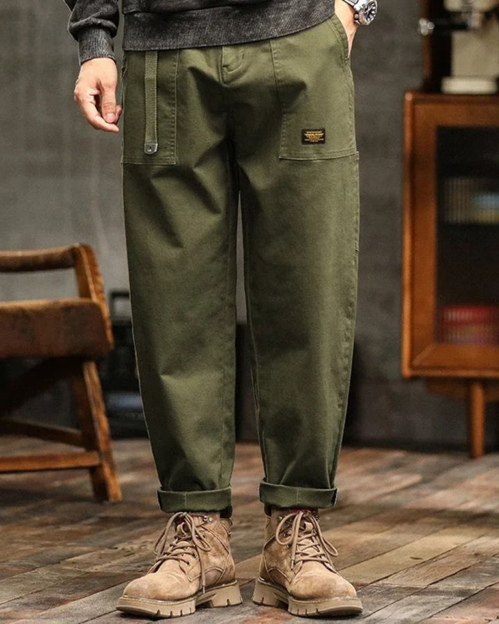 Men's Relaxed Straight-Leg Cargo Pants - Multi-Pocket Workwear