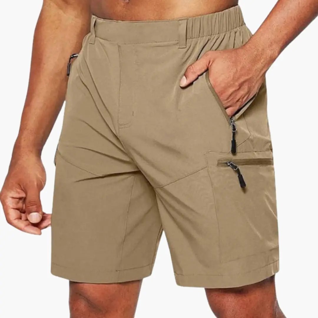 Men's Ripstop Cargo Shorts - Zip Pocket Summer Shorts