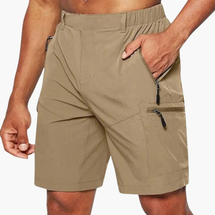 Men's Ripstop Cargo Shorts - Zip Pocket Summer Shorts
