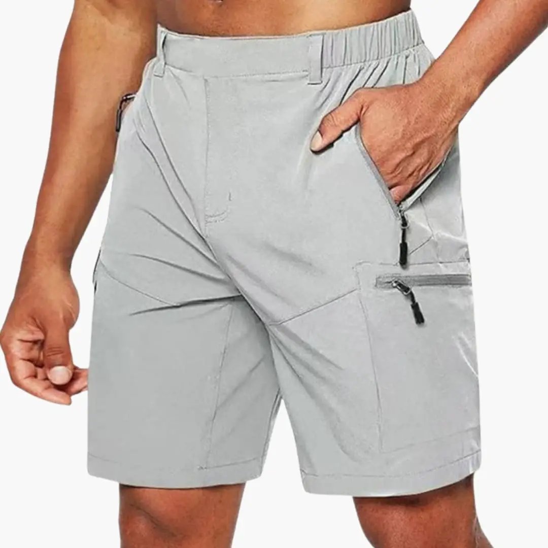 Men's Ripstop Cargo Shorts - Zip Pocket Summer Shorts