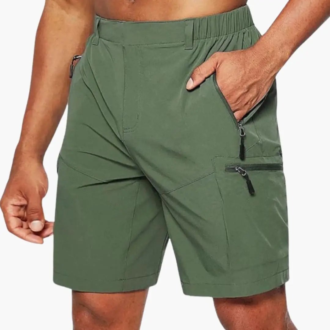Men's Ripstop Cargo Shorts - Zip Pocket Summer Shorts