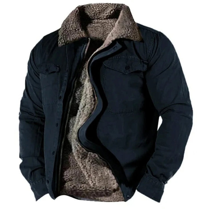 Men's Sherpa Lined Western Snap Button Cardigan Jacket