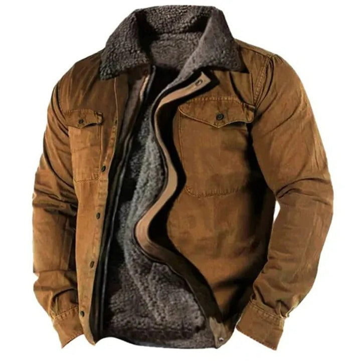 Men's Sherpa Lined Western Snap Button Cardigan Jacket