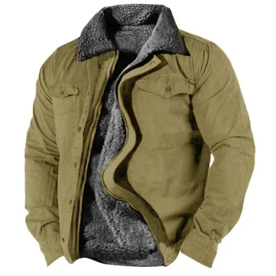 Men's Sherpa Lined Western Snap Button Cardigan Jacket
