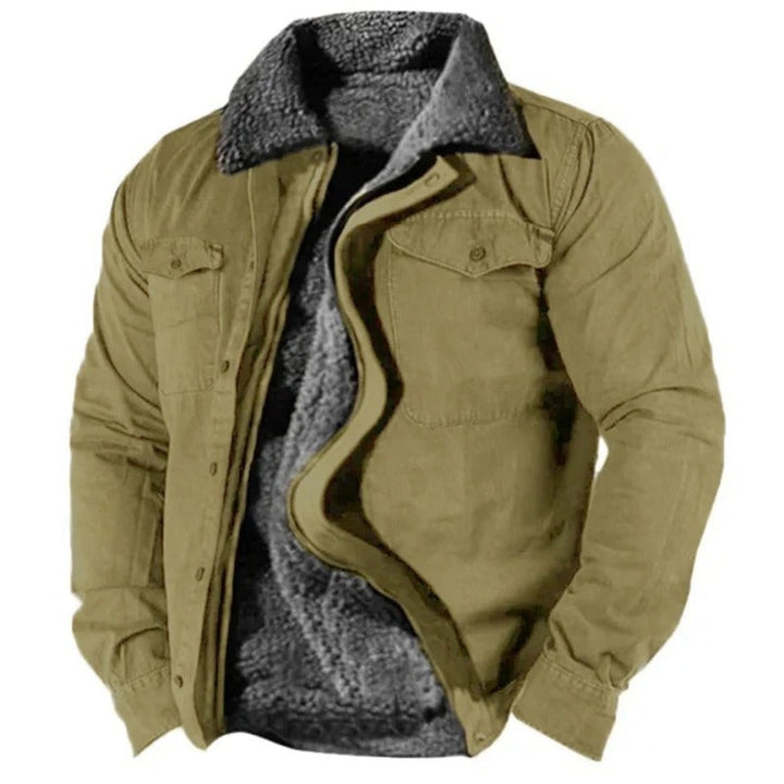 Men's Sherpa Lined Western Snap Button Cardigan Jacket