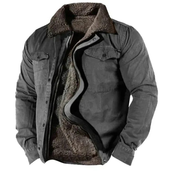 Men's Sherpa Lined Western Snap Button Cardigan Jacket