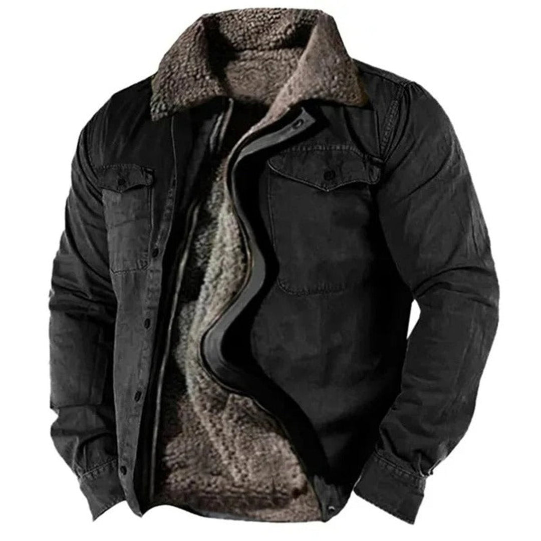 Men's Sherpa Lined Western Snap Button Cardigan Jacket
