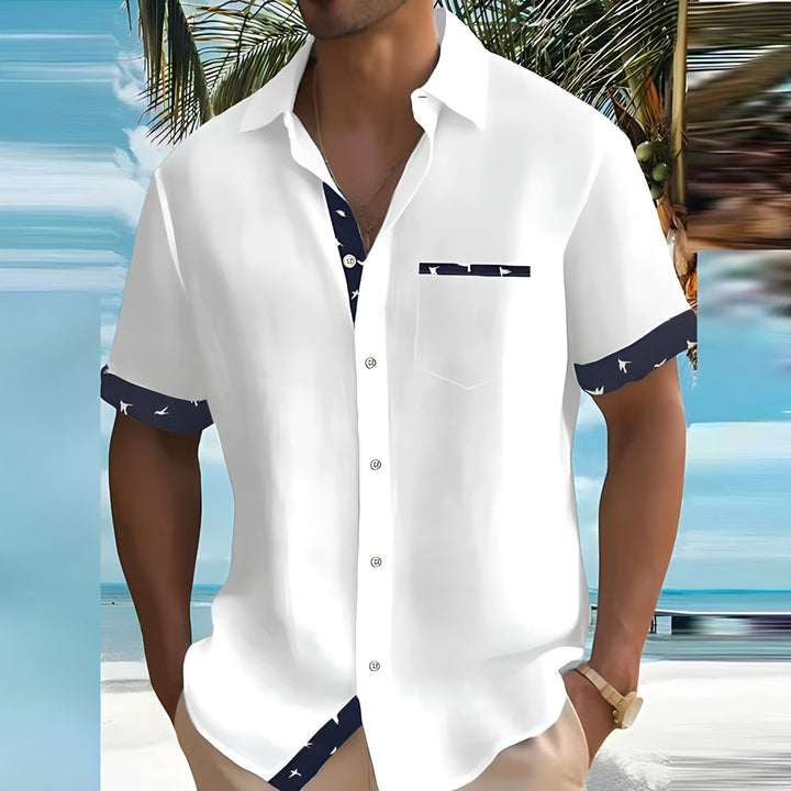 Men's Short Sleeve Button Down Shirt - Casual Summer Top