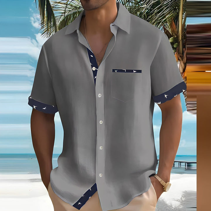 Men's Short Sleeve Button Down Shirt - Casual Summer Top