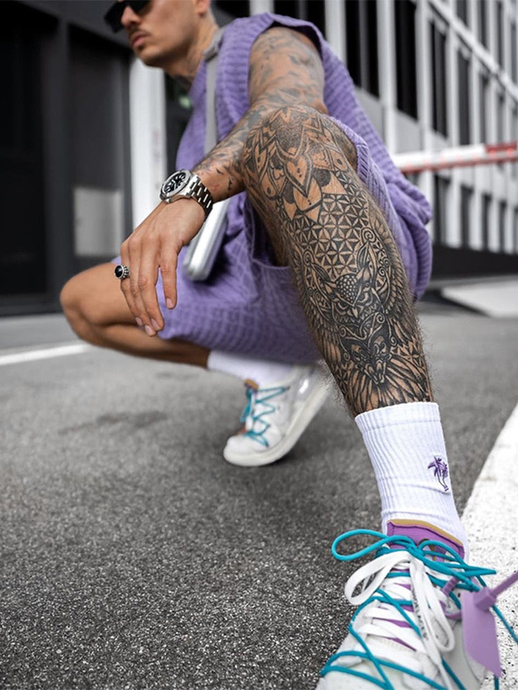Men's Sleeveless Knit Top & Shorts Set, Summer Co-ord
