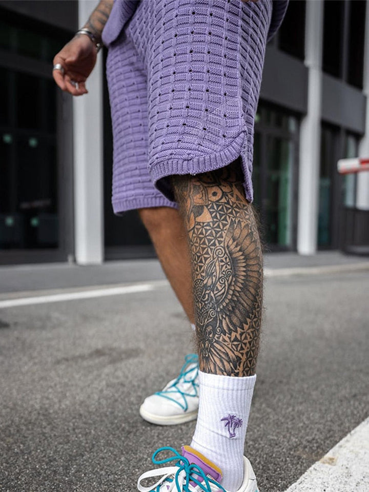 Men's Sleeveless Knit Top & Shorts Set, Summer Co-ord