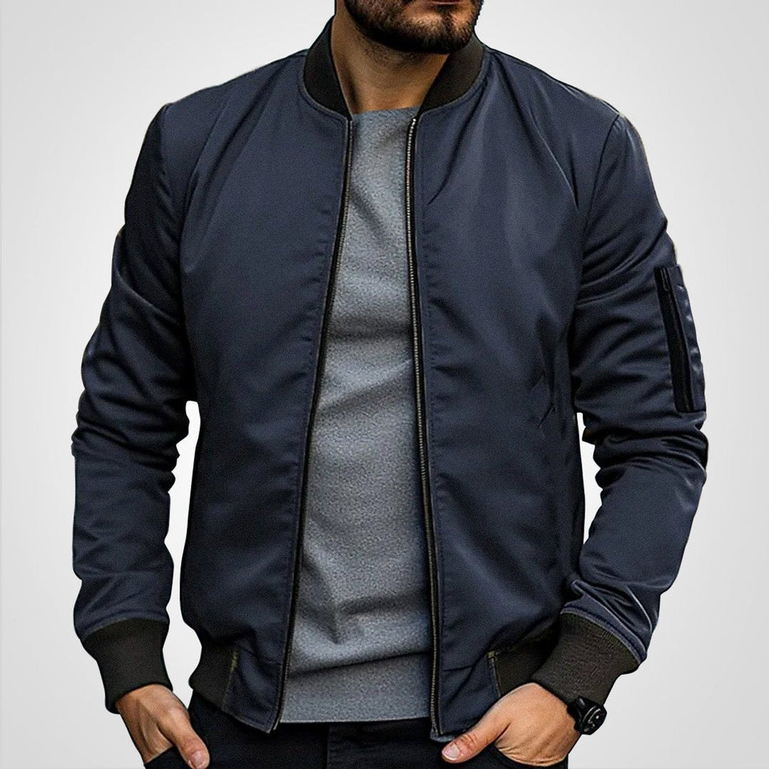 Men's Slim-Fit Full-Zip Insulated Ribbed-Cuff Bomber Jacket