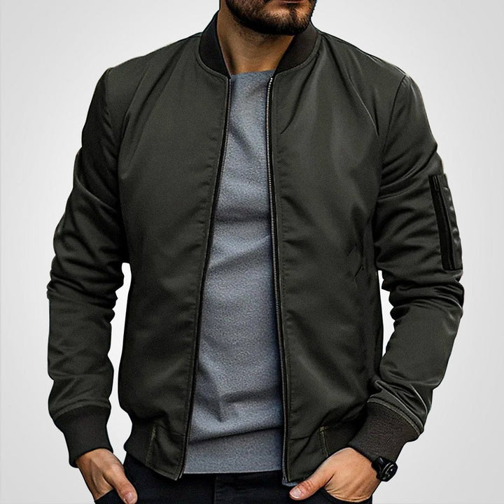 Men's Slim-Fit Full-Zip Insulated Ribbed-Cuff Bomber Jacket