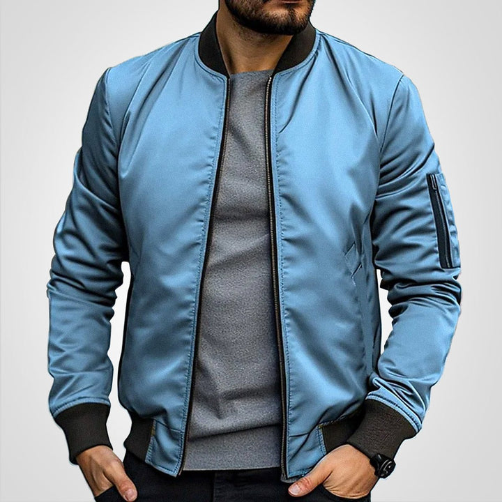 Men's Slim-Fit Full-Zip Insulated Ribbed-Cuff Bomber Jacket