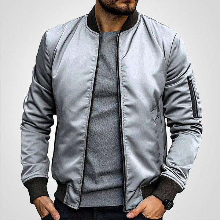 Men's Slim-Fit Full-Zip Insulated Ribbed-Cuff Bomber Jacket
