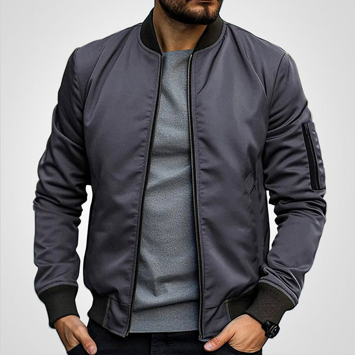 Men's Slim-Fit Full-Zip Insulated Ribbed-Cuff Bomber Jacket