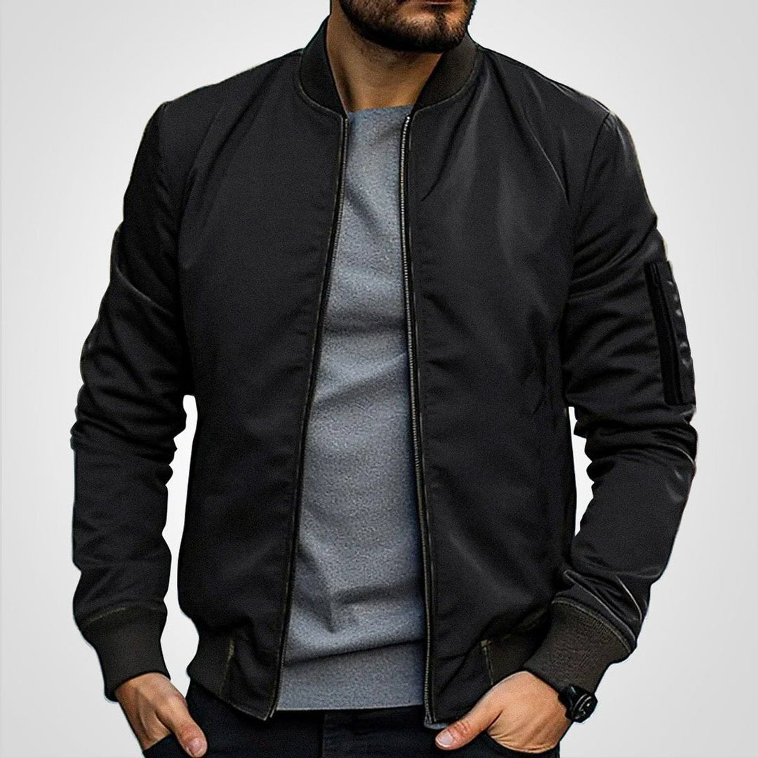 Men's Slim-Fit Full-Zip Insulated Ribbed-Cuff Bomber Jacket